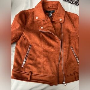Forever 21 Rust Suede Jacket with Silver Accents